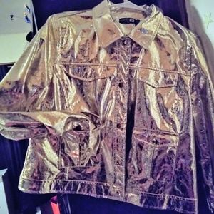 Boohoo gold foil Elvis Style jacket size 10 US